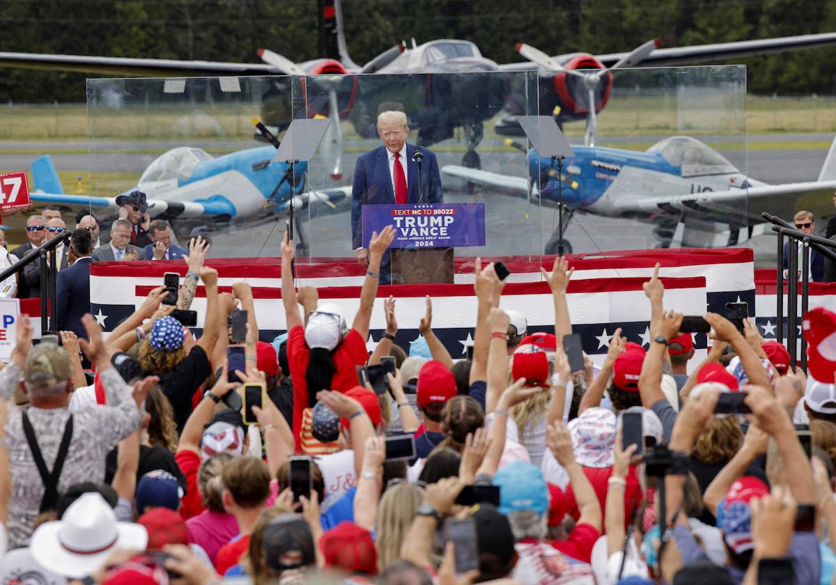 Donald Trump, en el mitin de Asherboro.