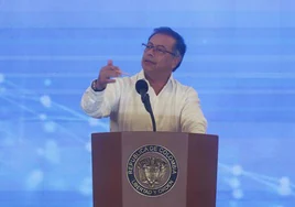 El presidente colombiano, Gustavo Petro, durante un acto en Cartagena.