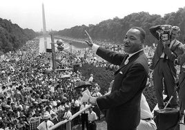 Martin Luther King en la marcha sobre Washington.