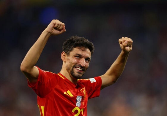 Jesús Navas, celebrando el pase a la final de la Eurocopa 2024