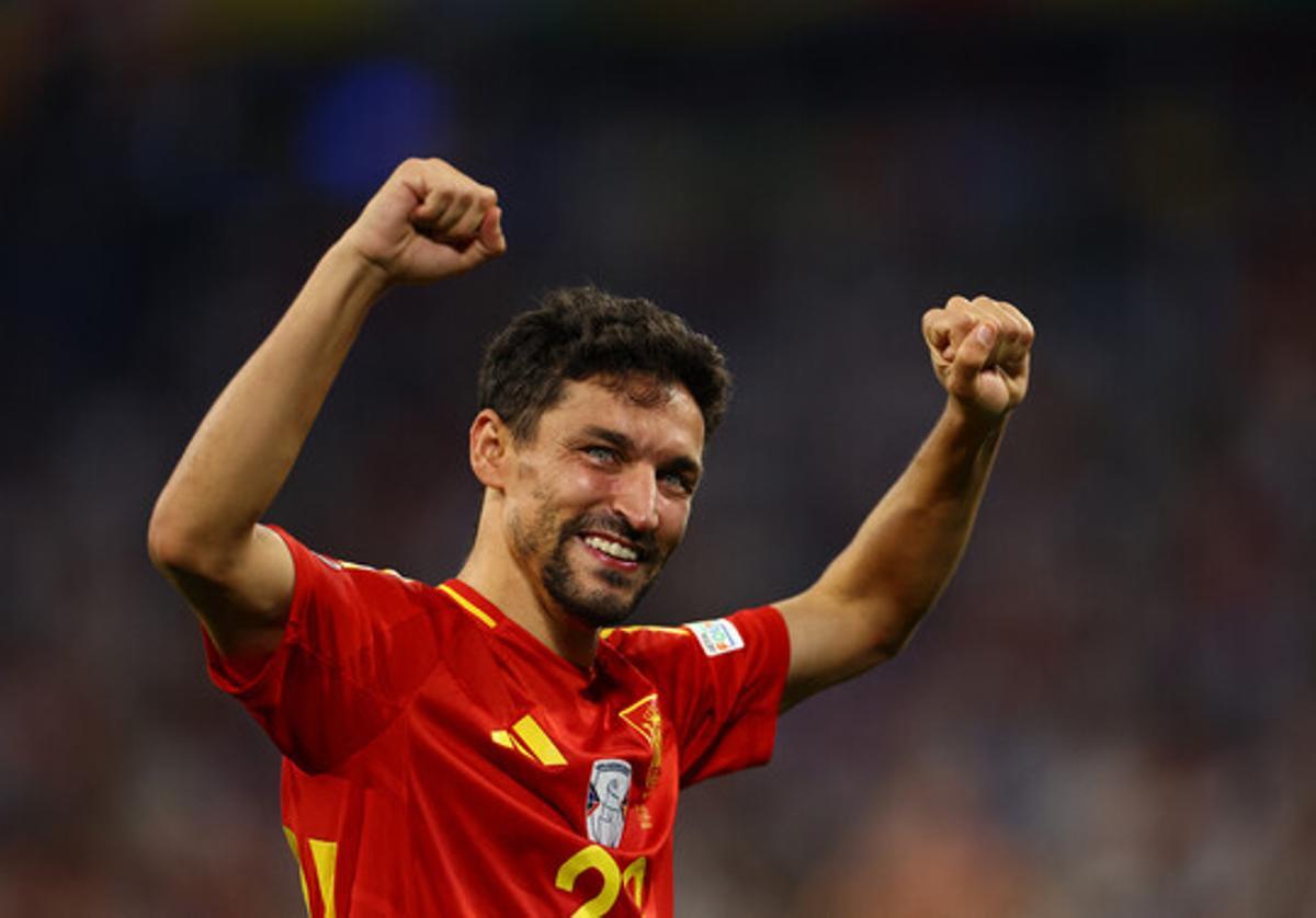 Jesús Navas, celebrando el pase a la final de la Eurocopa 2024