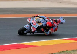 Marc Márquez, durante los primeros entrenamientos del GP de Aragón.