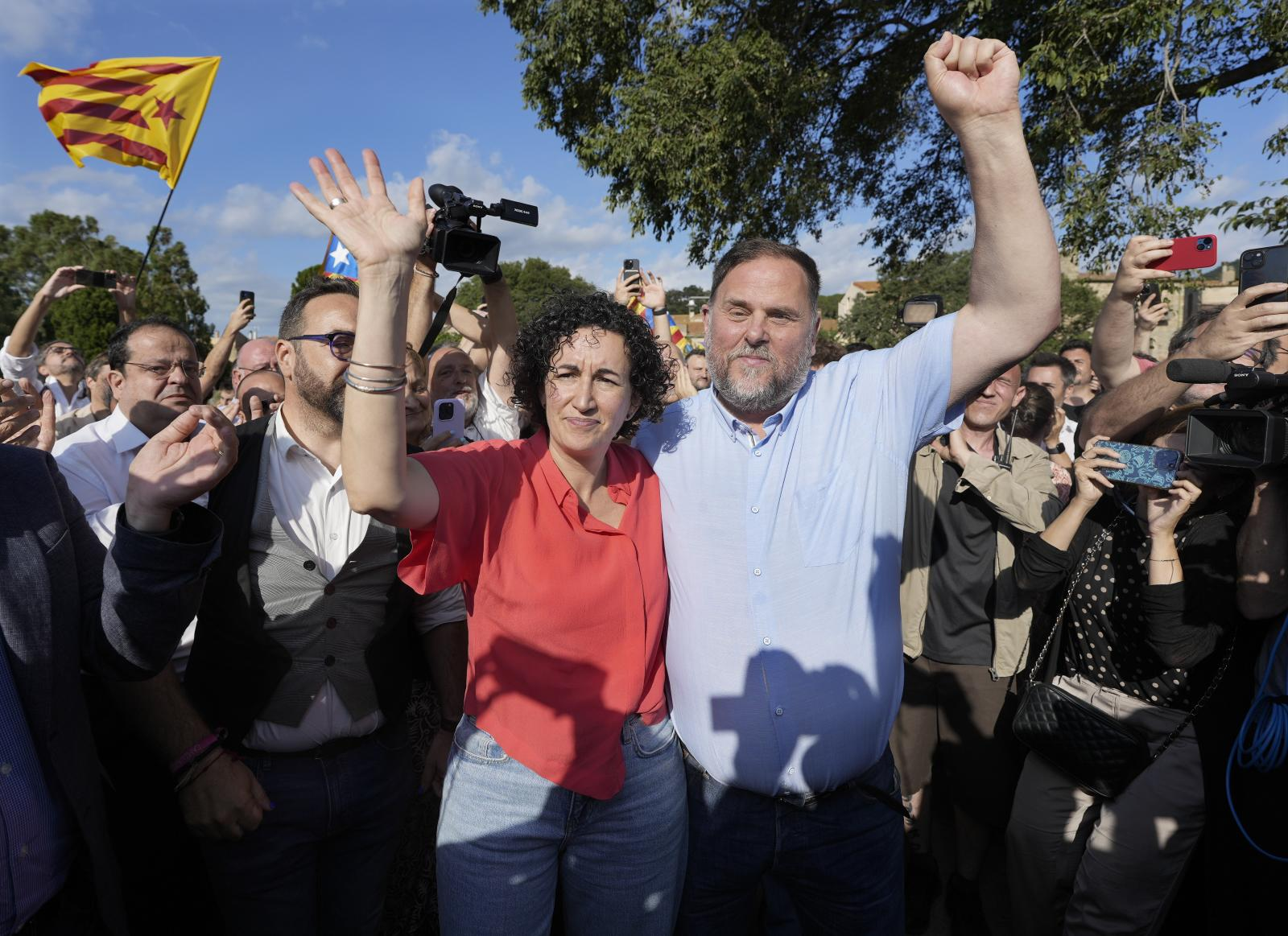 Oriol Junqueras junto a Marta Rovira