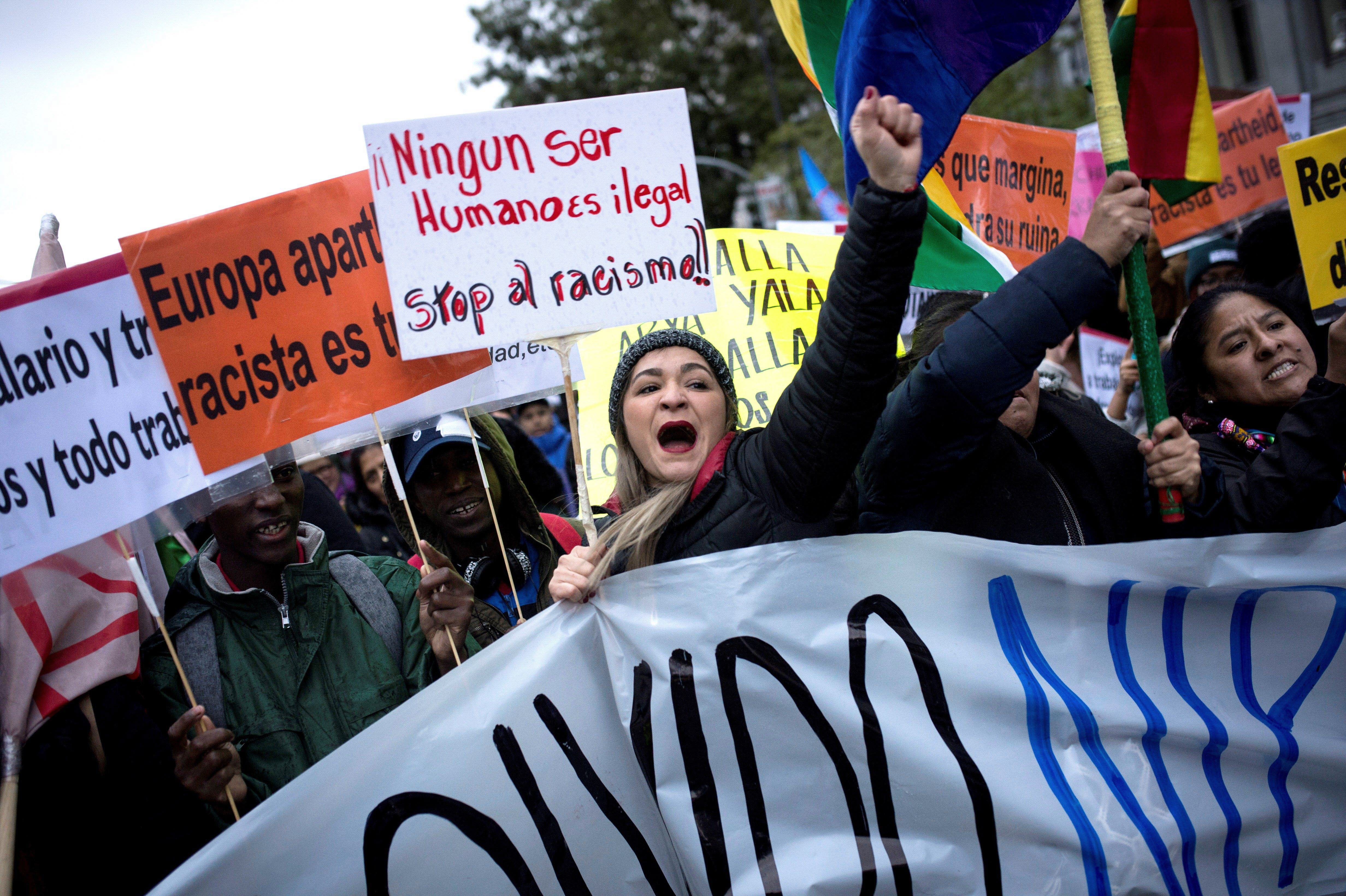 Manifestación contra el racismo en una imagen de archivo.