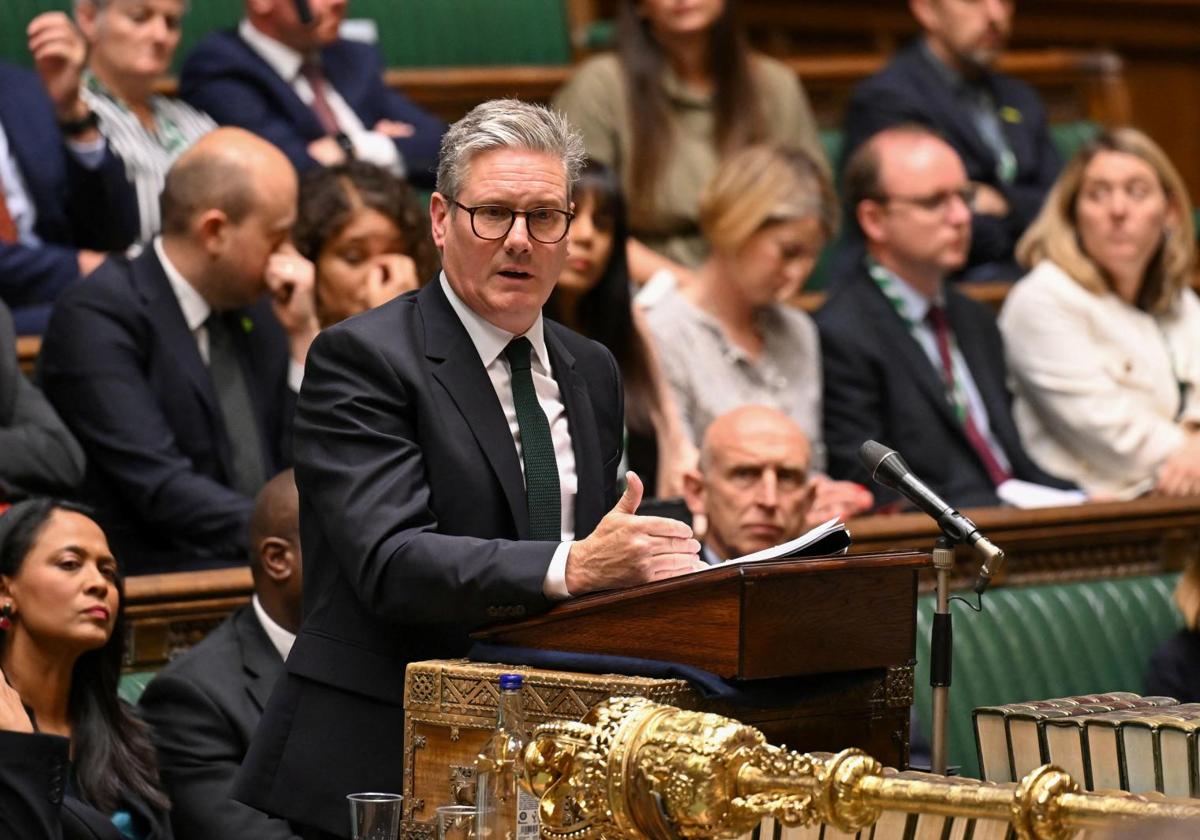 El primer ministro británico, Keir Starmer, en una sesión de preguntas este jueves en la Cámara de los Comunes.