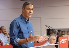 El líder socialista y presidente del Gobierno, Pedro Sánchez, durante el Comité Federal del PSOE este sábado.