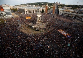 Imagen de la convocatoria del año pasado, la menos multitudinaria desde el 'procés'.