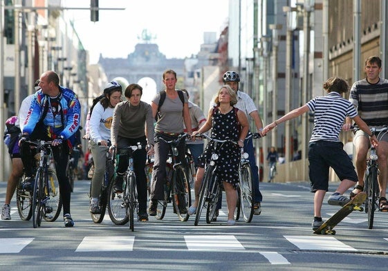 Ciclistas urbanos en Bruselas.