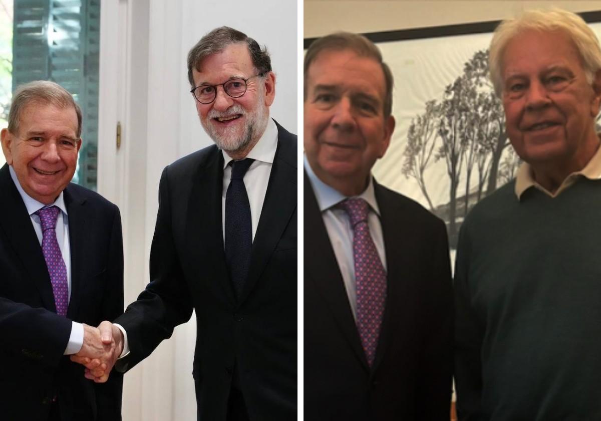 Edmundo González y Mariano Rajoy en el despacho del expresidente este viernes