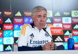 Carlo Ancelotti, en rueda de prensa.