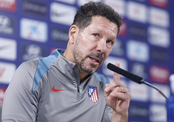 Diego Simeone, en la rueda de prensa previa al partido con el Real Madrid