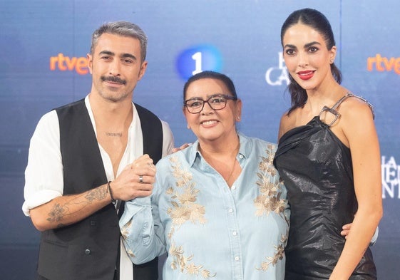 Rayden, María del Monte y Rocío Muñoz, en la presentación de 'La bien cantá'.