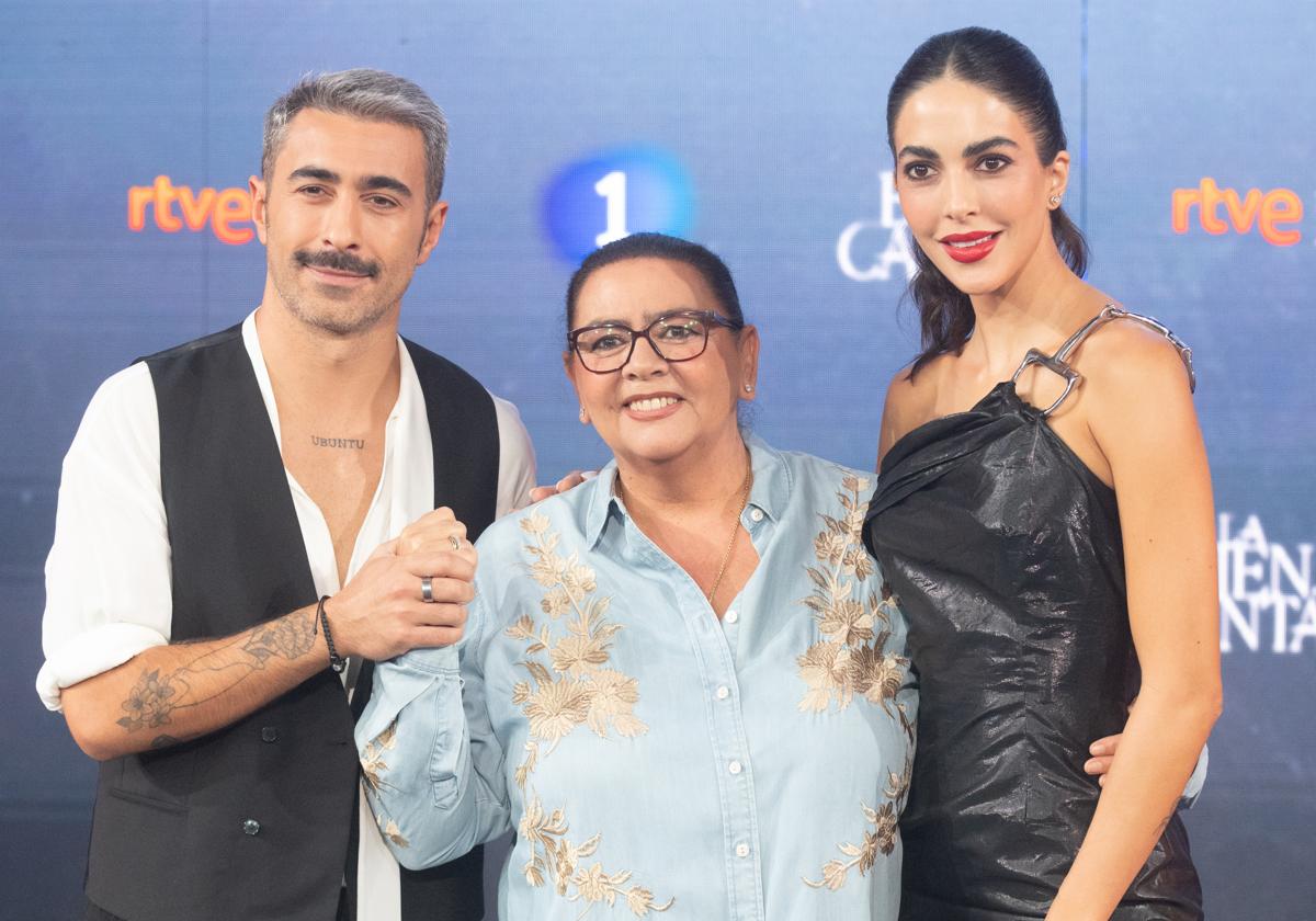 Rayden, María del Monte y Rocío Muñoz, en la presentación de 'La bien cantá'.