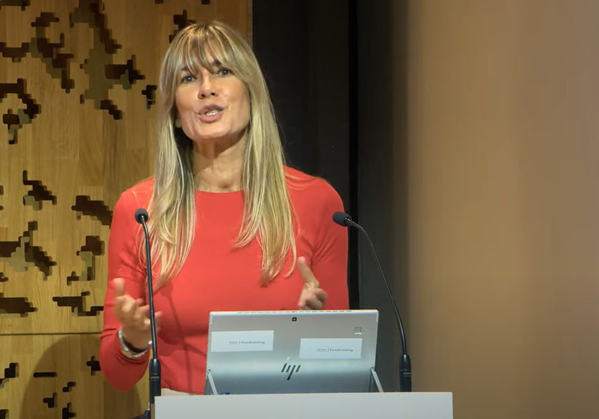 Begoña Gómez durante su intervención.