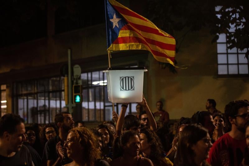 Manifestantes el 1 de octubre en 2019.