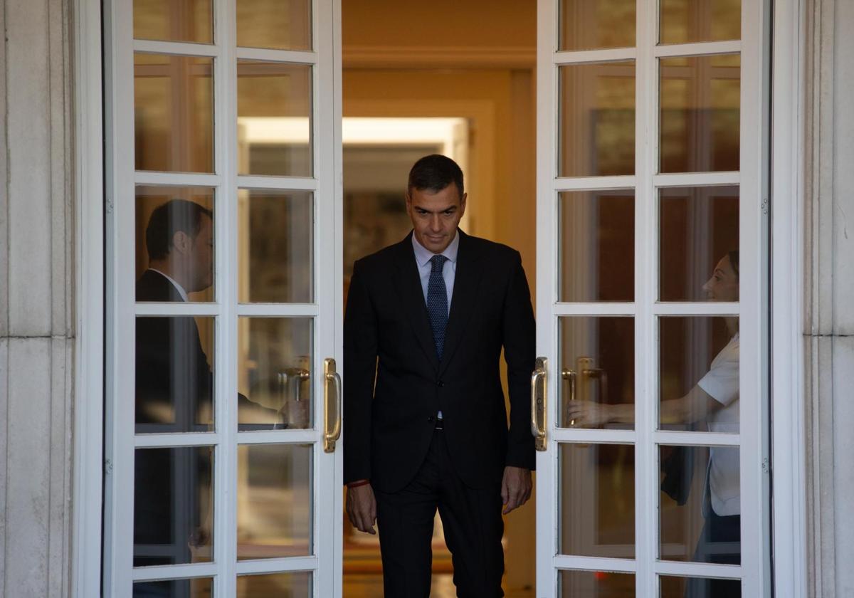 El presidente del Gobierno, Pedro Sánchez, en la Moncloa