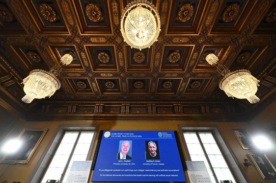 Momento del anuncio del Nobel de Física de 2024.