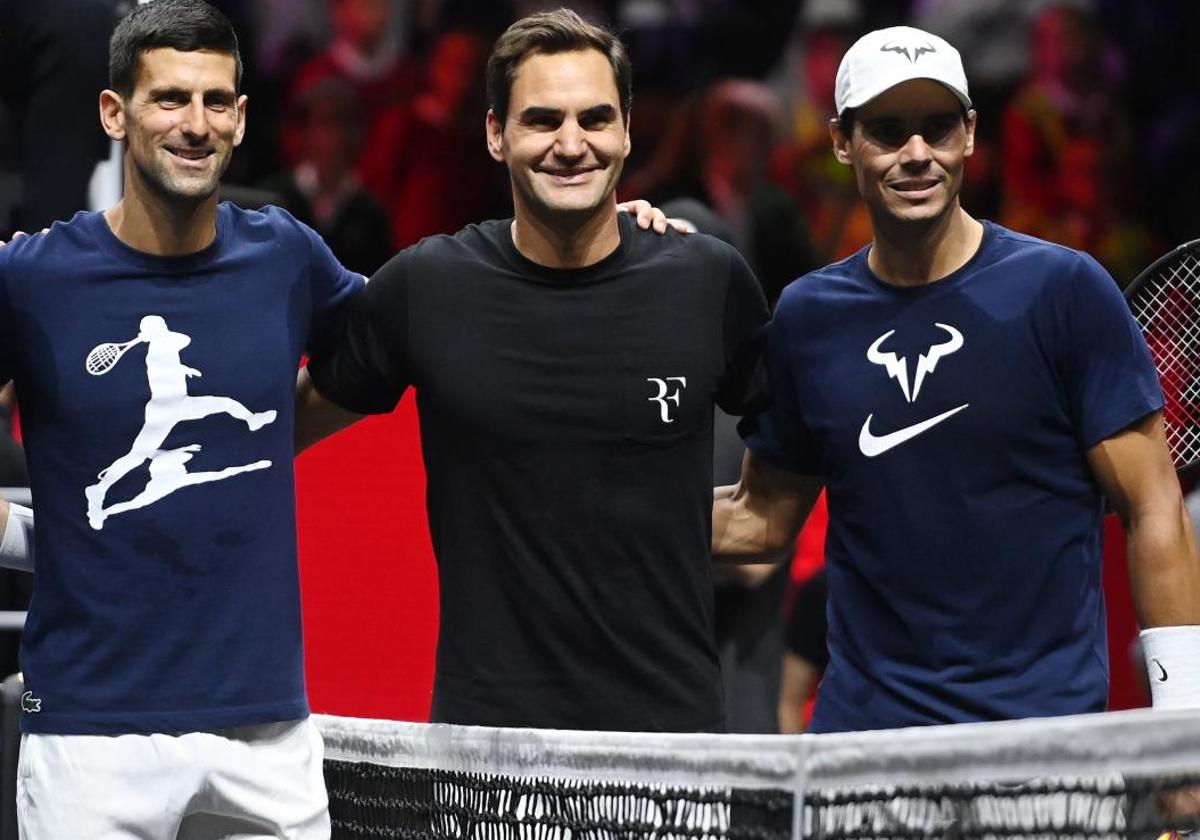 Novak Djokovic, Roger Federer y Rafa Nadal.