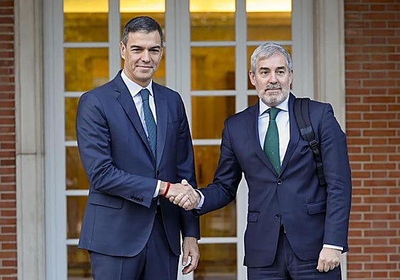 Pedro Sánchez y Fernando Clavijo se reunen este miércoels en la Moncloa.