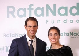 Rafa Nadal con su mujer, Mery Perelló.