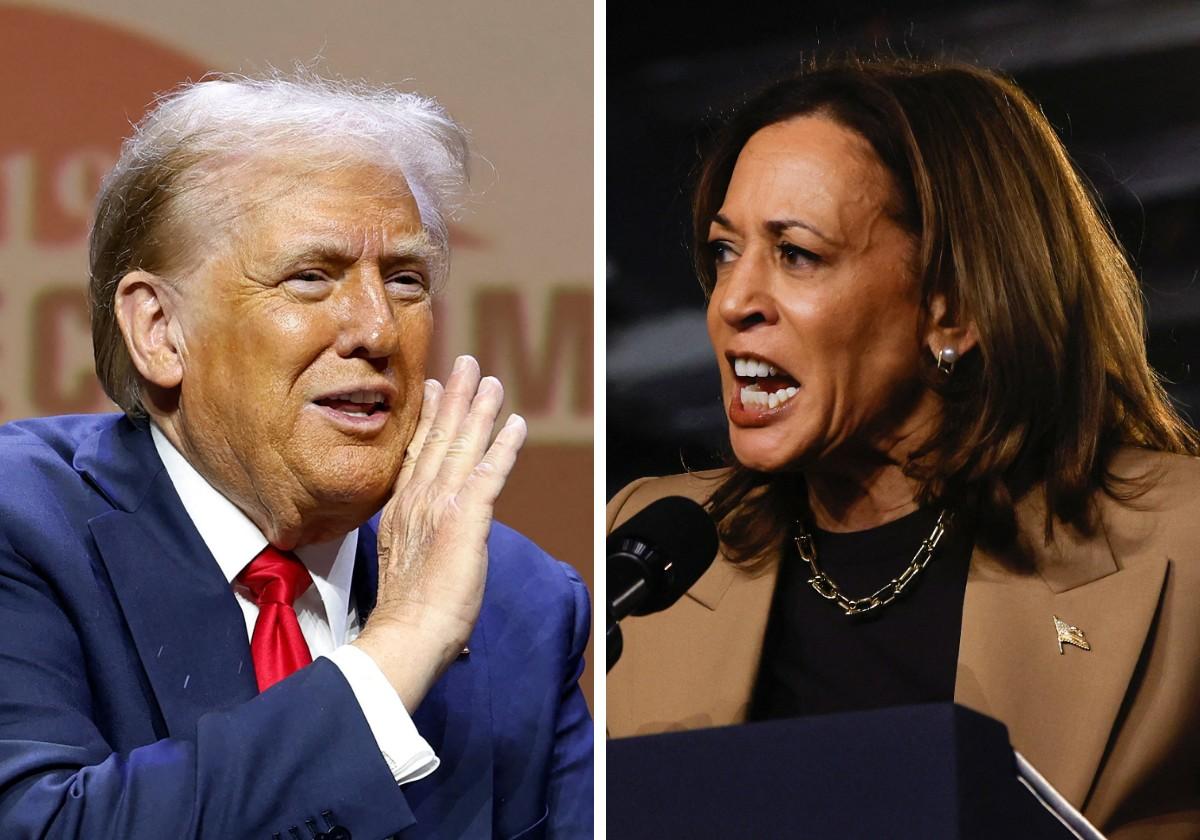 Donald Trump y Kamala Harris, en una combinación de imágenes.