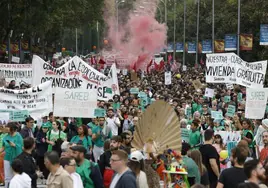 Manifestación por el derecho a la vivienda en Madrid.