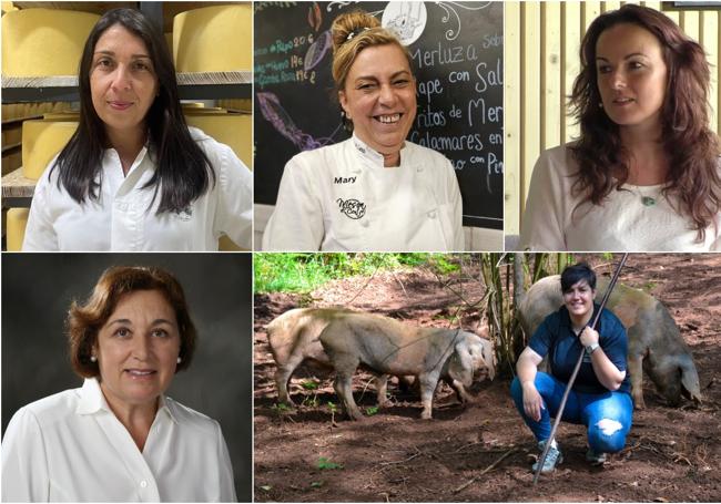 Natasha Soares, Mary Fernández, Ana Labad, Mari Cruz Fernández y Tatiana Álvarez