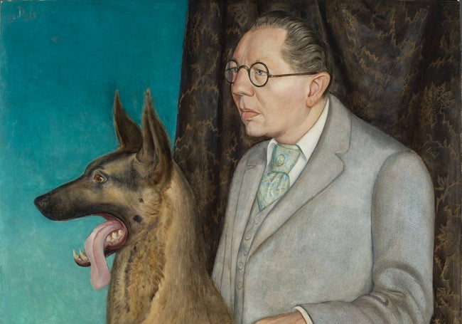 'Hugo Erfurth con perro', 1926. Otto Dix.