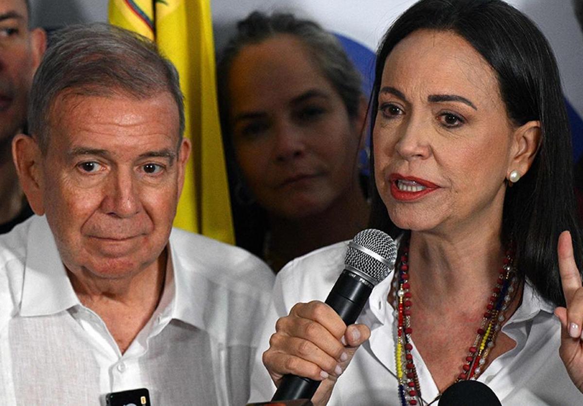 Los líderes opositores venezolanos Edmundo González y María Corina Machado en Caracas, durante una rueda de prensa tras las elecciones del 28 de julio pasado.