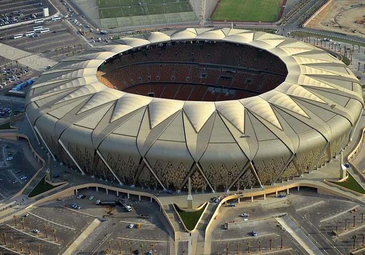 Imagen aérea del estadio de Yeda que albergará la Supercopa en enero de 2025.