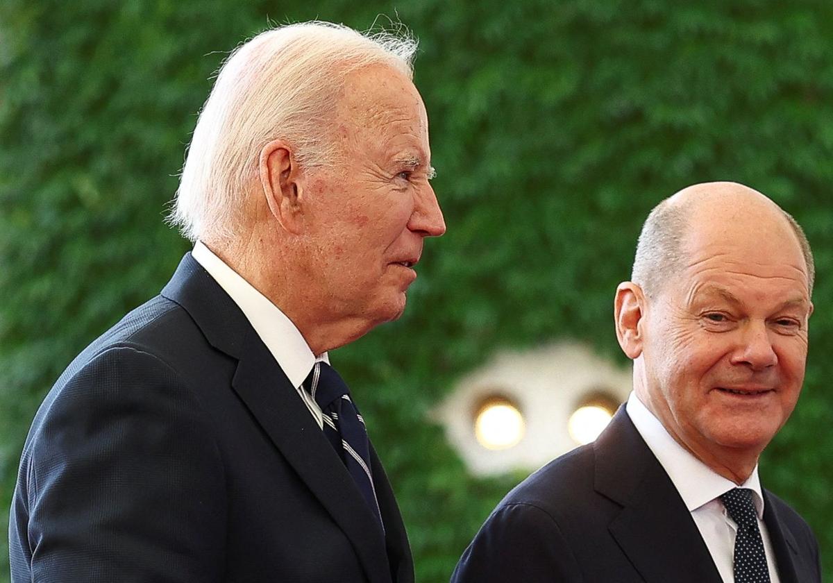 Joe Biden y Olaf Scholz, este viernes, en Berlín.