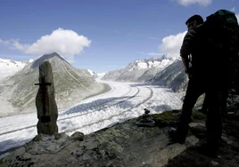 Glaciar en los alpes suizos.