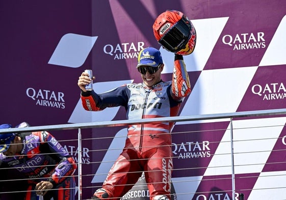 Marc Márquez celebra su victoria en Phillip Island.