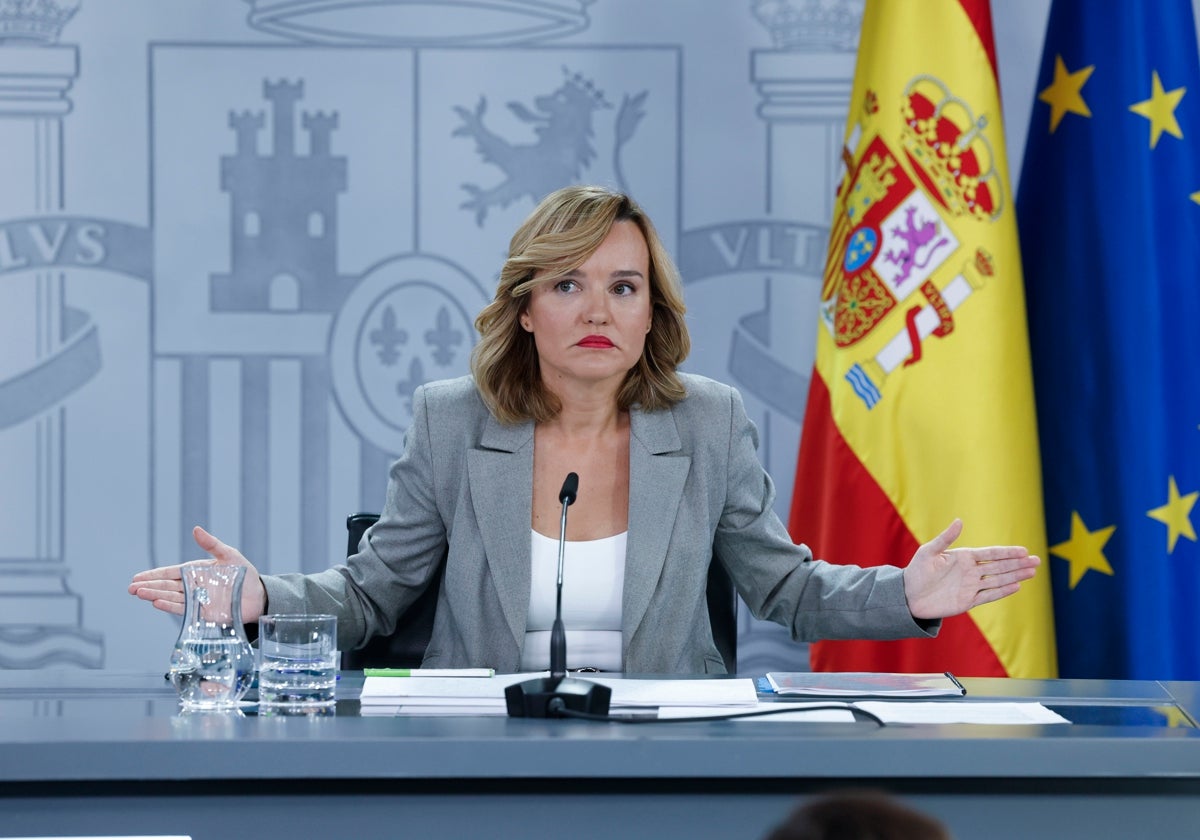 La portavoz del Gobierno, Pilar Alegría, este martes en la Moncloa.