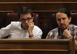 Íñigo Errejón y Pablo Iglesias, en el Congreso de los DIputados, en una imagen de archivo.