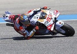 Marc Márquez, durante los entrenamientos del GP de Tailandia.