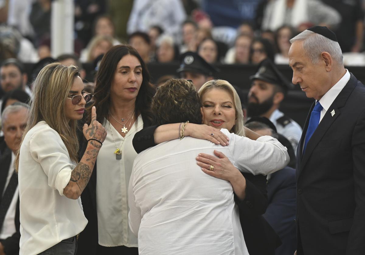 Netanyahu, durante una acto en recuerdo a las víctimas del 7 de octubre.