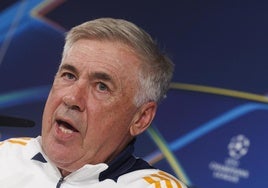 Carlo Ancelotti, durante la rueda de prensa.