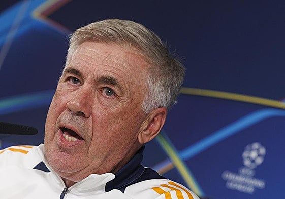 Carlo Ancelotti, durante la rueda de prensa.