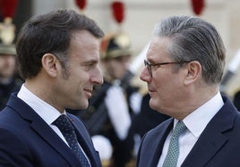 Starmer y Macron, durante un encuentro en París.