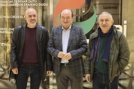 Unai Sordo, Andoni Ortuzar y Pepe Álvarez.