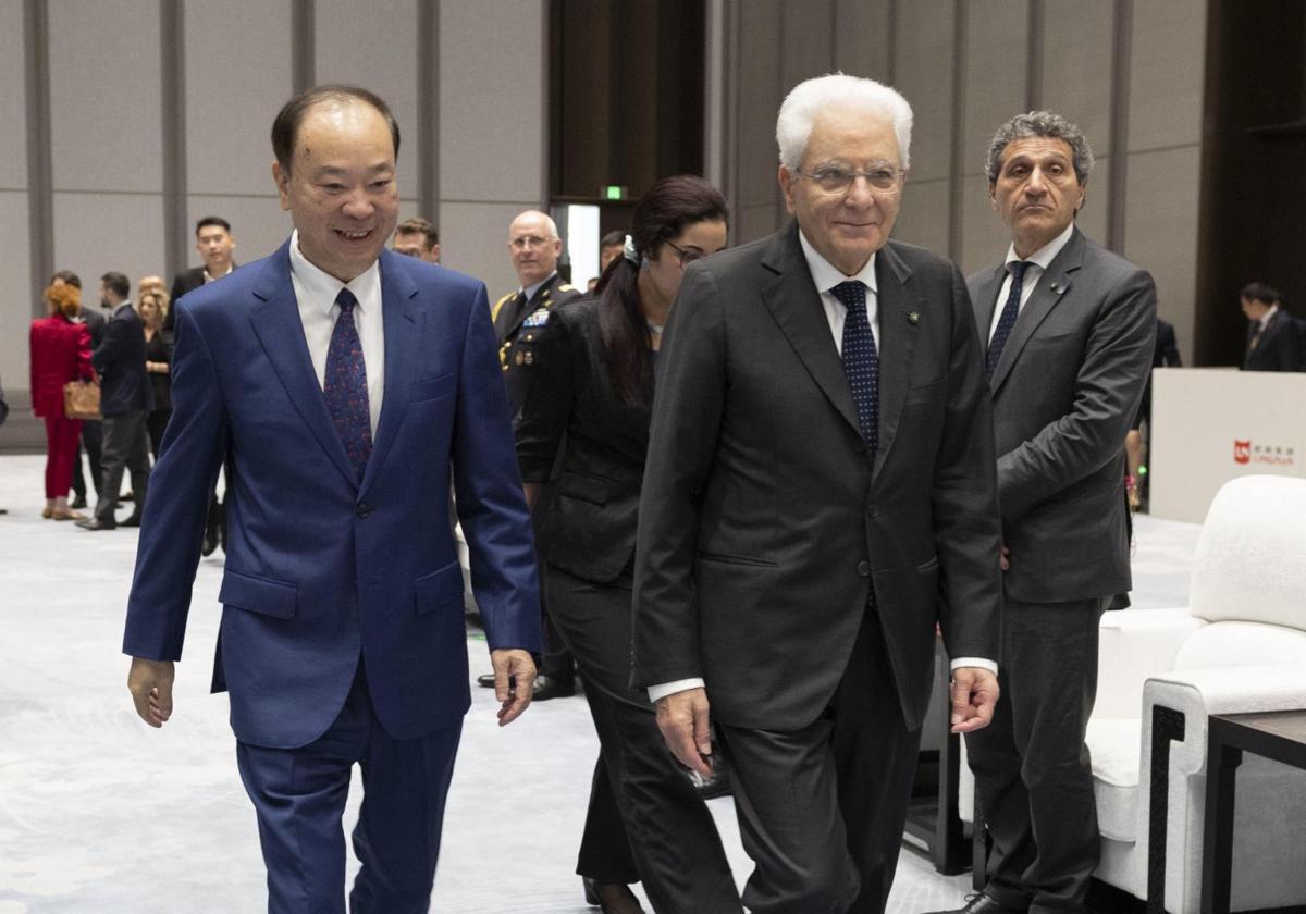 El presidente italiano Sergio Mattarella, durante una visita a China.