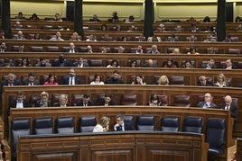 Bancada socialista en el pleno del Congreso este jueves