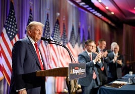 Donald Trump intervino el miércoles en un encuentro con legisladores republicanos en Washington tras reunirse con Joe Biden en la Casa Blanca.