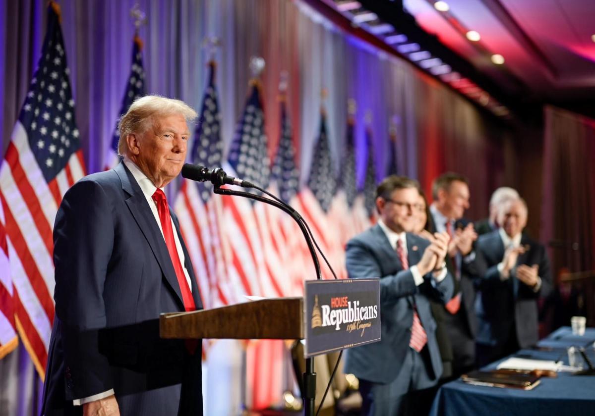 Donald Trump intervino el miércoles en un encuentro con legisladores republicanos en Washington tras reunirse con Joe Biden en la Casa Blanca.