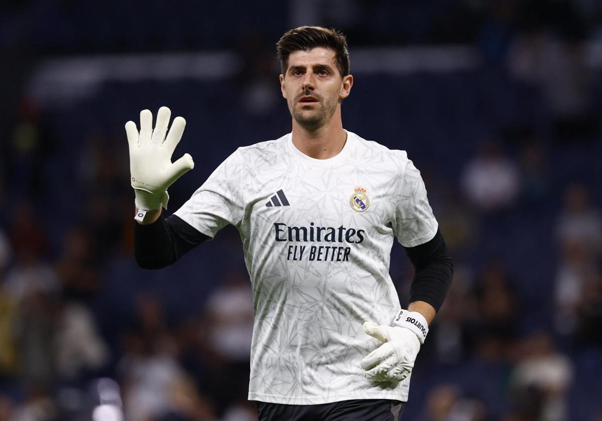 Thibaut Courtois, en el partido contra el Borussia Dortmund en el que se lesionó.