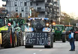 La concentración de tractores para protestar contra el acuerdo con Mercosur obligó a cortar el tráfico cerca de Estrasburgo.