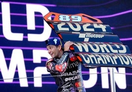 Jorge Martín, tras proclamarse el domingo campeón del mundo de MotoGP.