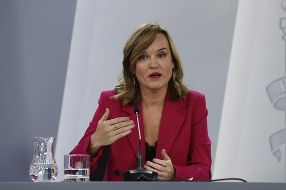 La ministra de Educación, Pilar Alegría durante la rueda de prensa tras el Consejo de Ministros