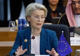 Ursula von der Leyen interviene en la sesión de este martes de la cumbre del G-20 que se celebra en Río.